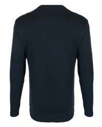 dunkelblaues Langarmshirt mit einer Knopfleiste von Tom Ford