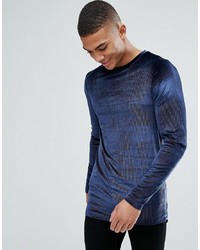 dunkelblaues Langarmshirt von ASOS DESIGN