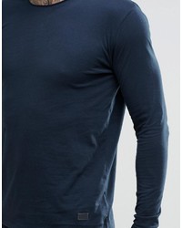 dunkelblaues Langarmshirt von Minimum