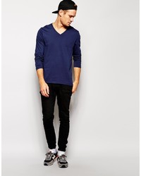 dunkelblaues Langarmshirt von Asos