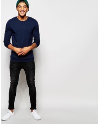 dunkelblaues Langarmshirt von Asos