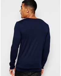 dunkelblaues Langarmshirt von Asos