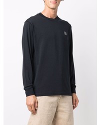 dunkelblaues Langarmshirt von Stone Island