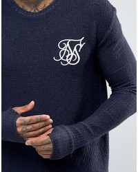 dunkelblaues Langarmshirt von Siksilk