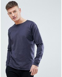 dunkelblaues Langarmshirt von Just Junkies