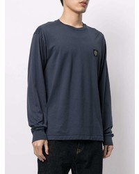 dunkelblaues Langarmshirt von Stone Island