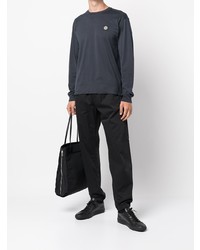 dunkelblaues Langarmshirt von Stone Island