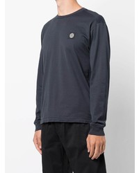 dunkelblaues Langarmshirt von Stone Island