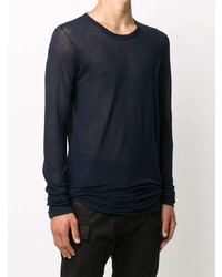 dunkelblaues Langarmshirt von Rick Owens