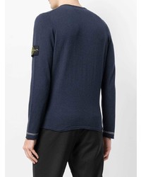 dunkelblaues Langarmshirt von Stone Island