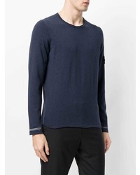 dunkelblaues Langarmshirt von Stone Island