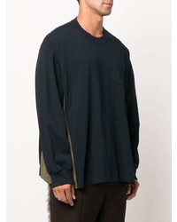 dunkelblaues Langarmshirt von Sacai