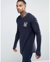 dunkelblaues Langarmshirt von Siksilk