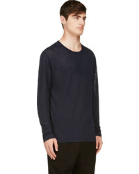 dunkelblaues Langarmshirt von Alexander Wang