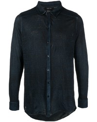 dunkelblaues Leinen Langarmhemd von Avant Toi