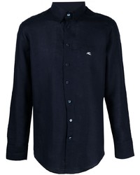 dunkelblaues Leinen Langarmhemd von Etro