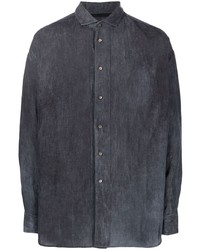 dunkelblaues Leinen Langarmhemd von Forme D'expression