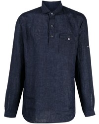dunkelblaues Leinen Langarmhemd von Lardini