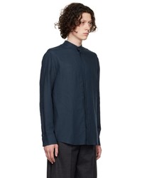 dunkelblaues Leinen Langarmhemd von Gabriela Hearst