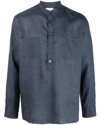 dunkelblaues Leinen Langarmhemd von PT TORINO