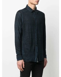 dunkelblaues Leinen Langarmhemd von Avant Toi