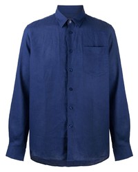 dunkelblaues Leinen Langarmhemd von Vilebrequin