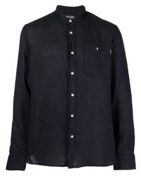 dunkelblaues Leinen Langarmhemd von Woolrich
