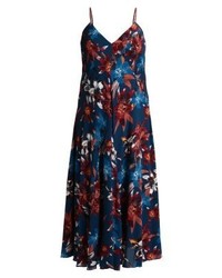dunkelblaues Maxikleid mit Blumenmuster von City Chic