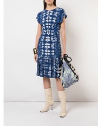 dunkelblaues Mit Batikmuster Midikleid von Proenza Schouler