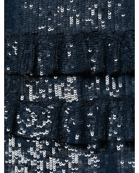 dunkelblaues Pailletten T-shirt von P.A.R.O.S.H.