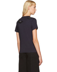 dunkelblaues Pailletten T-shirt von Marc Jacobs