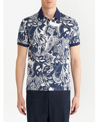 dunkelblaues Polohemd mit Paisley-Muster von Etro