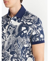 dunkelblaues Polohemd mit Paisley-Muster von Etro