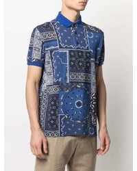 dunkelblaues Polohemd mit Paisley-Muster von Etro