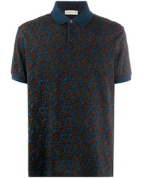 dunkelblaues Polohemd mit Paisley-Muster von Etro