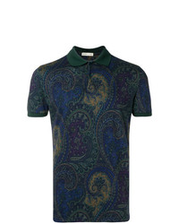 dunkelblaues Polohemd mit Paisley-Muster von Etro