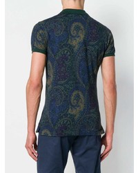 dunkelblaues Polohemd mit Paisley-Muster von Etro