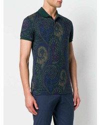 dunkelblaues Polohemd mit Paisley-Muster von Etro