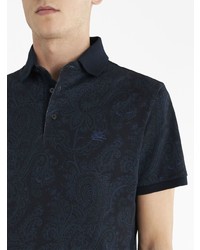 dunkelblaues Polohemd mit Paisley-Muster von Etro