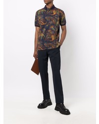 dunkelblaues Polohemd mit Paisley-Muster von Etro