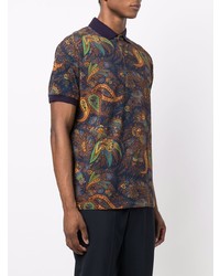 dunkelblaues Polohemd mit Paisley-Muster von Etro