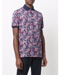 dunkelblaues Polohemd mit Paisley-Muster von Etro