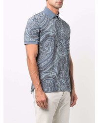 dunkelblaues Polohemd mit Paisley-Muster von Etro