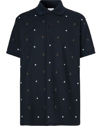 dunkelblaues Polohemd mit Sternenmuster von Burberry