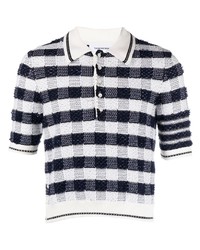 dunkelblaues Polohemd mit Vichy-Muster