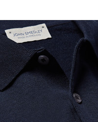 dunkelblaues Polohemd von John Smedley
