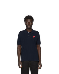 dunkelblaues Polohemd von Comme Des Garcons Play