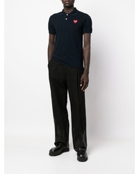 dunkelblaues Polohemd von Comme Des Garcons Play