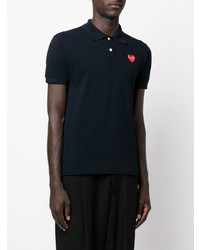 dunkelblaues Polohemd von Comme Des Garcons Play