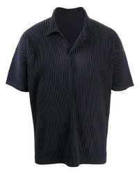 dunkelblaues Polohemd von Homme Plissé Issey Miyake